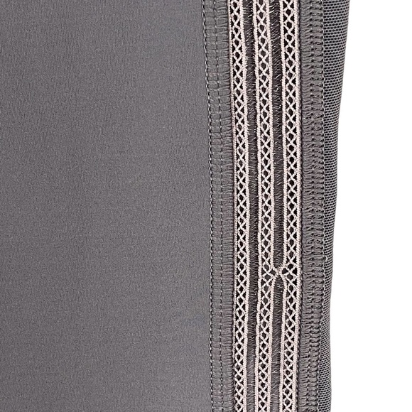 Lululemon Leggings 8 Power Lines Pant 28" Titanium Dark Chrome Gray Mesh Detail - Picture 8 of 11